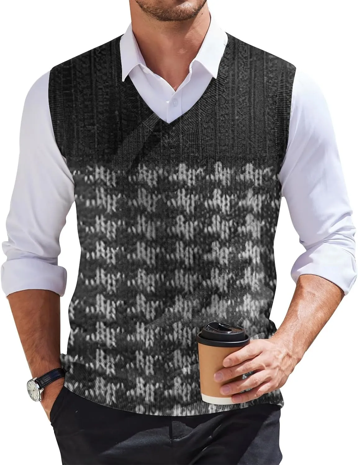 Mens Sweater Vests Classic V-Neck Knitwear Sleeveless Pullover Autumn Spring Warm Tank Tops Gentleman Casual Vest