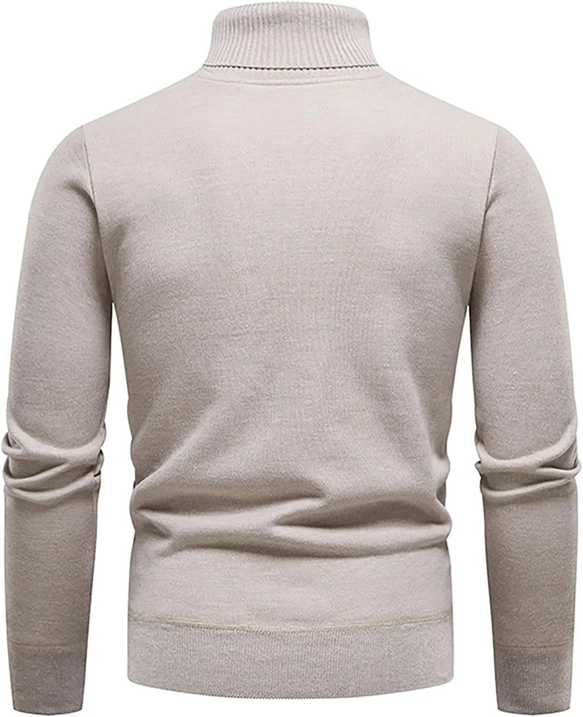 Men's Sweaters Ribbed Slim Fit Knitted Pullover Autumn Winter Turtleneck Solid Color Sweater Men, M-4XL