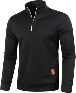 Mens Turtleneck Men's Quarter Zip Henley Shirts Knit Sweater Dress Long Sleeve Pullover Sweaters Turtleneck T-Shirts