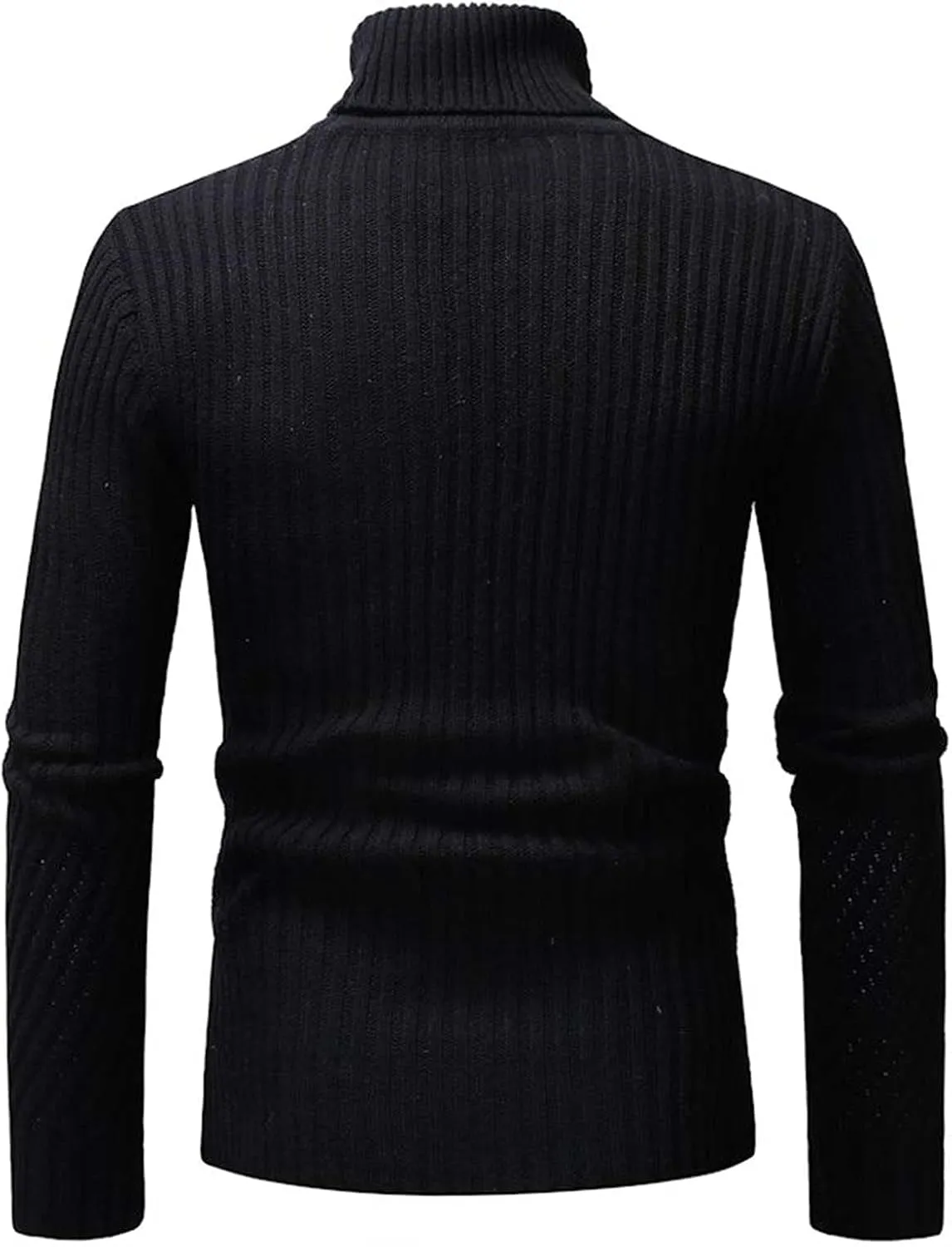 Mens Turtleneck Men's Solid Ribbed Slim Fit Knitted Pullover Turtleneck Sweater Long Sleeve Loose Fit Baselayers Tops