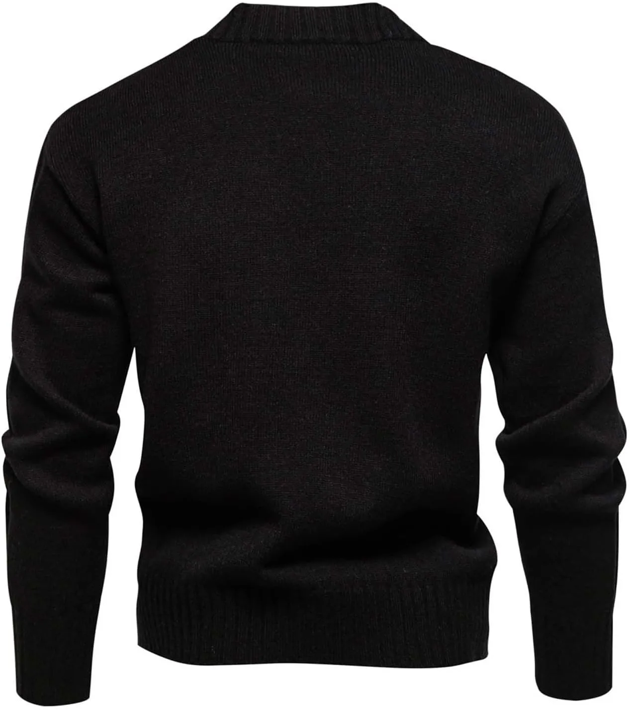 Mens V Neck Pullover Sweater Casual Knit Pullover Fall Winter Sweaters Lightweight Long Sleeve Sweater