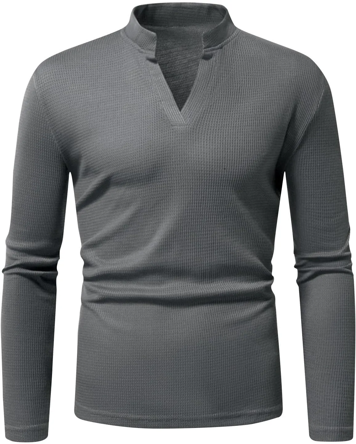 Mens V Neck Sweaters Stand Collar Pullover Long Sleeve Slim Fit Sweater Ribbed Knit Pullover Sweater Casual Warm Tops