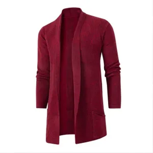 Men's Vintage Striped Long Sleeve Cardigan Sweater with Button V Neck Knitted Sweaters Cable Knit Sweater for Men