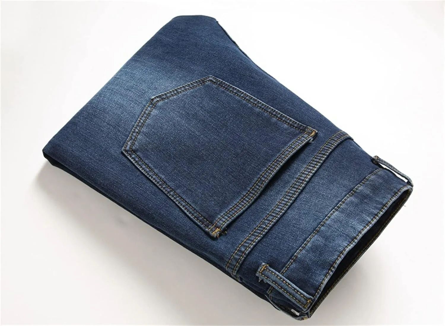 Men's Winter Fleece Lined Jeans Thicken Warm Stretch Denim Pants Regular Fit Classic Straight Leg Jean Trousers