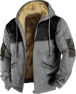 Mens Winter Heavyweight Fleece Sherpa Lined Warm Sweatshirt Big And Tall Zip Up Hoodie Jackets