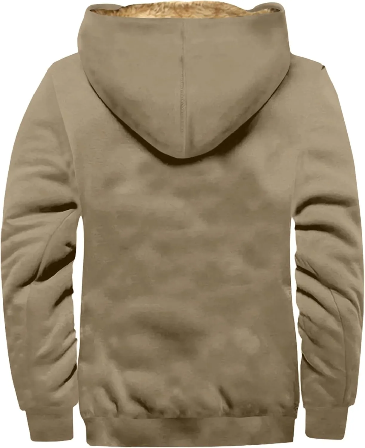 Mens Winter Heavyweight Fleece Sherpa Lined Warm Sweatshirt Big And Tall Zip Up Hoodie Jackets
