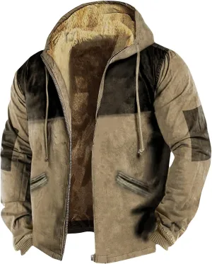 Mens Winter Heavyweight Fleece Sherpa Lined Warm Sweatshirt Big And Tall Zip Up Hoodie Jackets