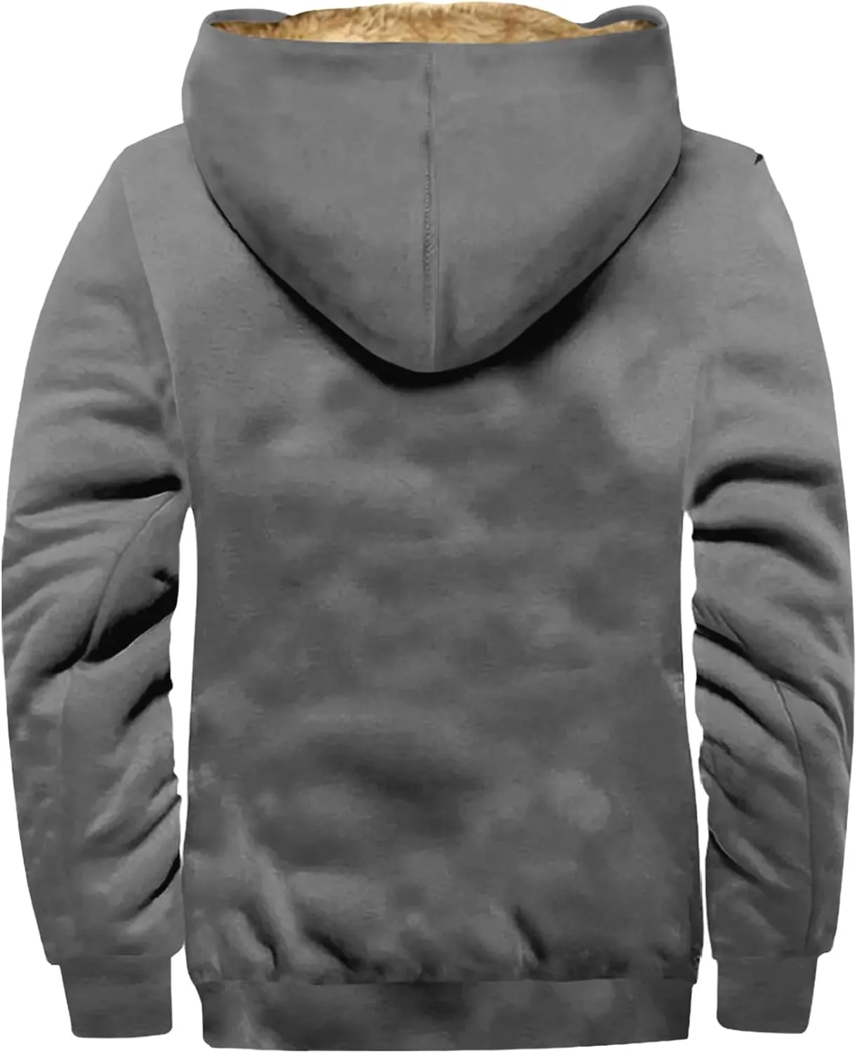 Mens Winter Heavyweight Fleece Sherpa Lined Warm Sweatshirt Big And Tall Zip Up Hoodie Jackets