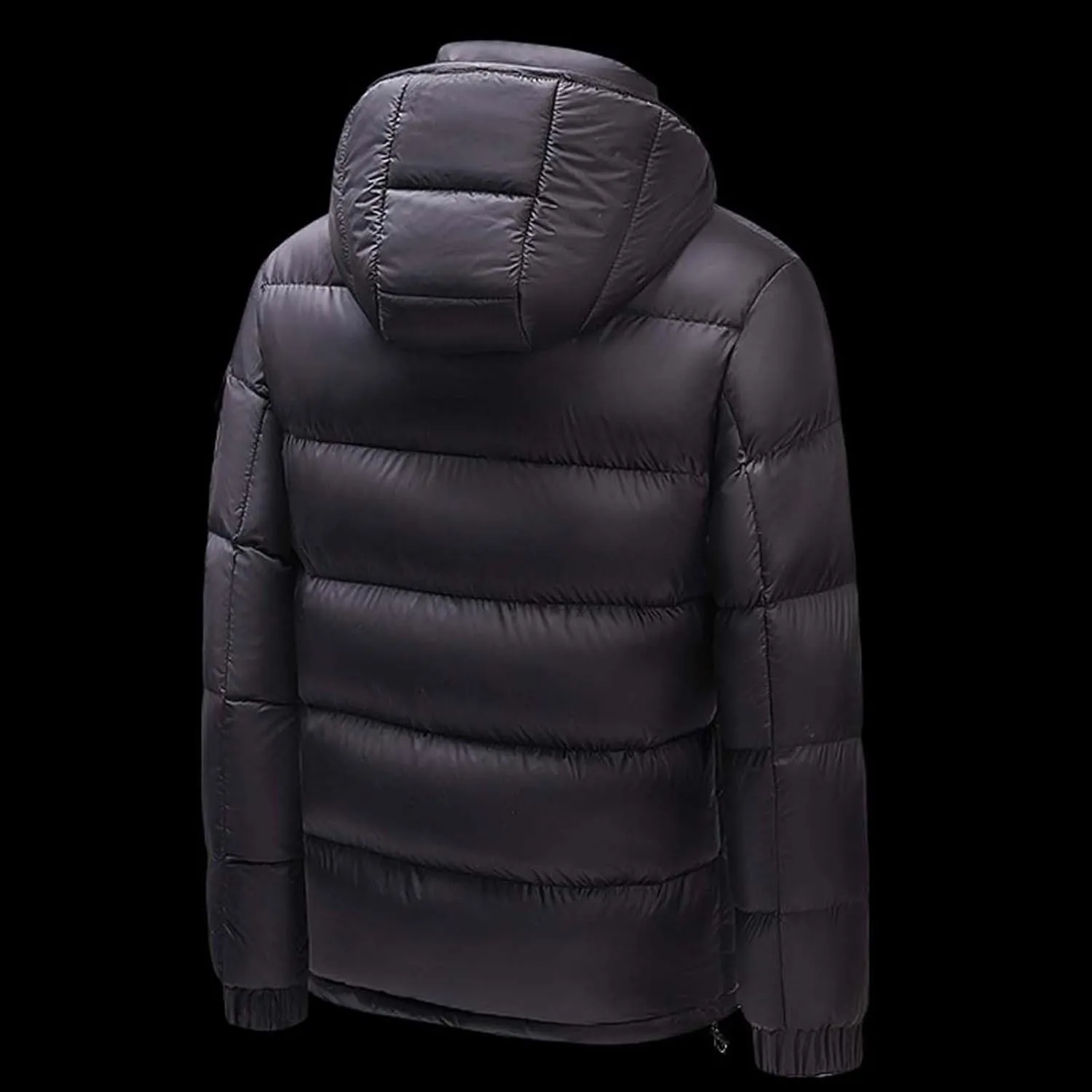Men's Winter Hooded Jacket Quilted Puffer Jackets Zip Up Long Sleeve Color Block Coats Winter Thick Warm Outerwear