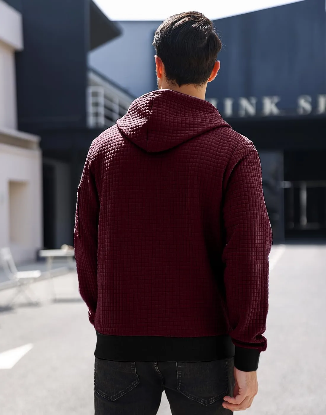 Mens Zip Up Hoodie Full-Zip Sweatshirt Lightweight Loose Fit Hooded Jackets