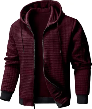 Mens Zip Up Hoodie Full-Zip Sweatshirt Lightweight Loose Fit Hooded Jackets