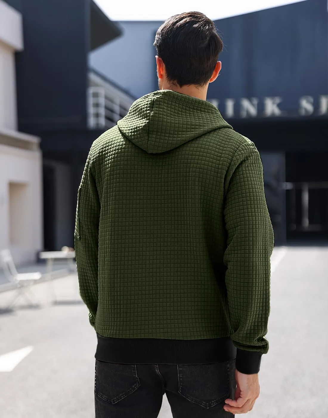 Mens Zip Up Hoodie Full-Zip Sweatshirt Lightweight Loose Fit Hooded Jackets