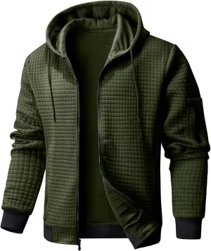 Mens Zip Up Hoodie Full-Zip Sweatshirt Lightweight Loose Fit Hooded Jackets