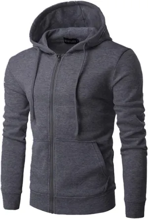 Men's Zip Up Hoodie Slim Fit Sweatshirt for Casual and Sportswear
