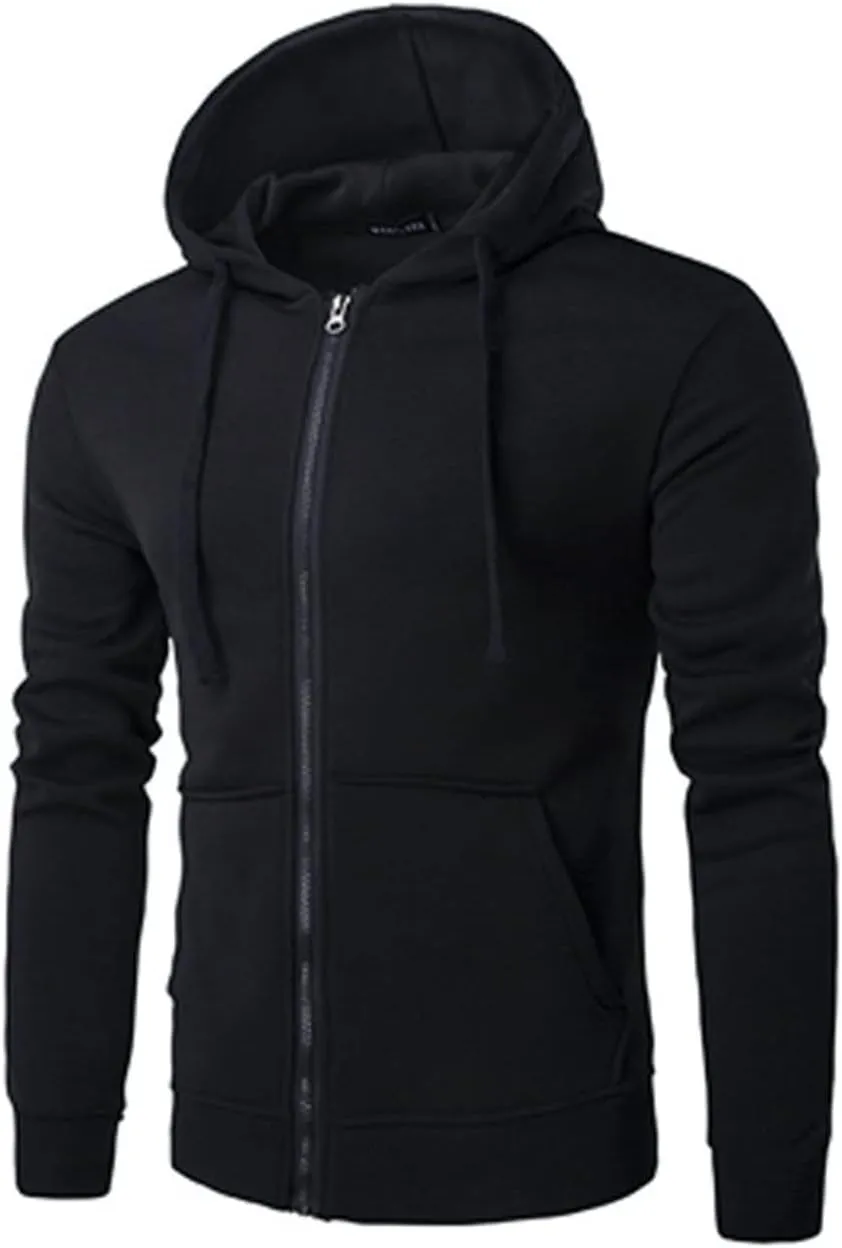 Men's Zip Up Hoodie Slim Fit Sweatshirt for Casual and Sportswear