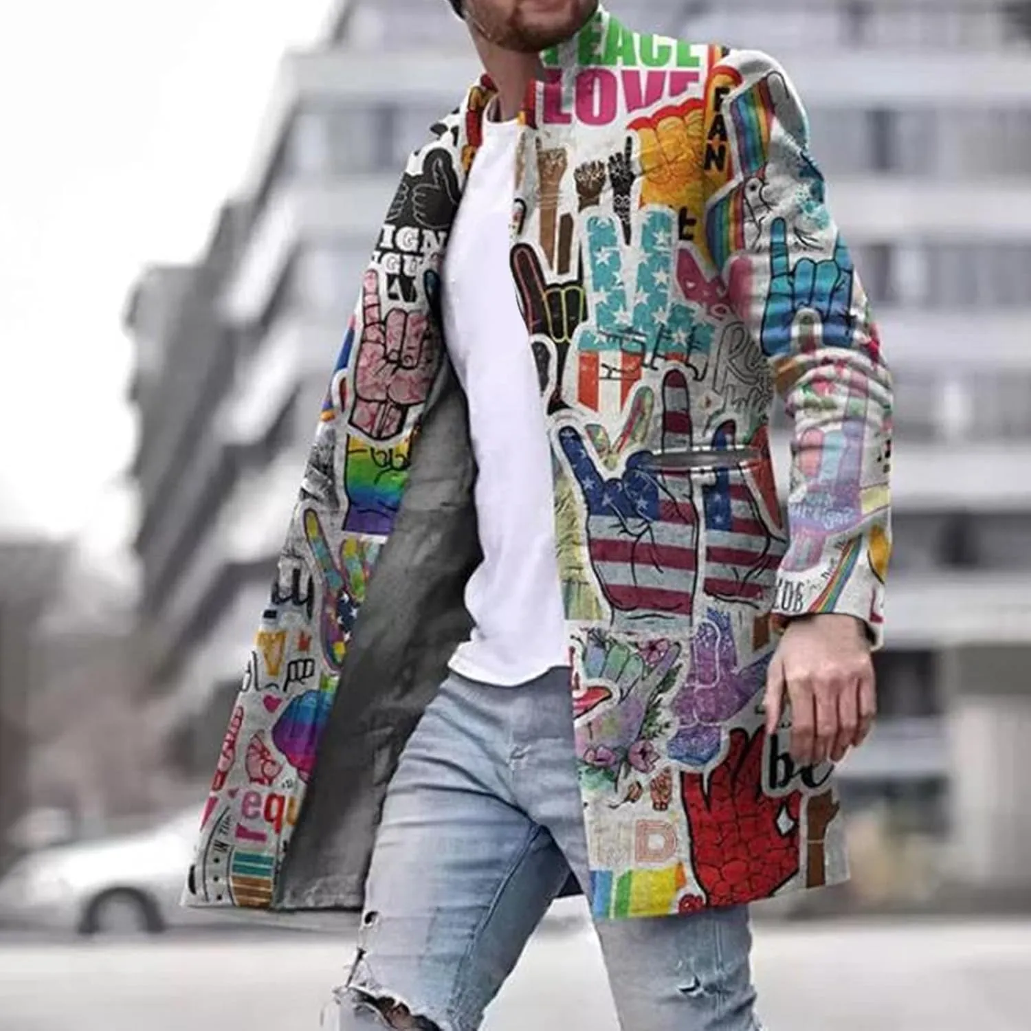 MIDOO Mens Jackets Casual Stylish Fashion Fall Casual Stand Collar Button Long Sleeve Pocket Coat Jacket Sport Outdoor Top