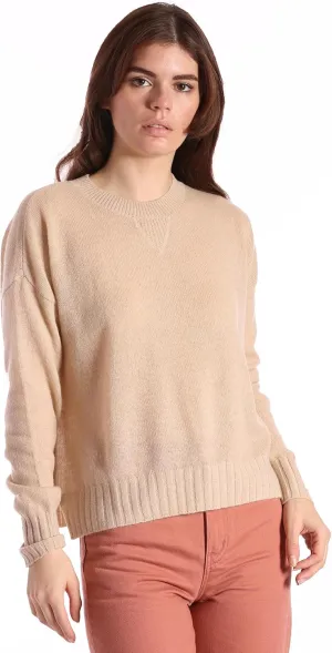 Minnie Rose Womens Long Sleeve Cashmere Sport Crewneck Sweater