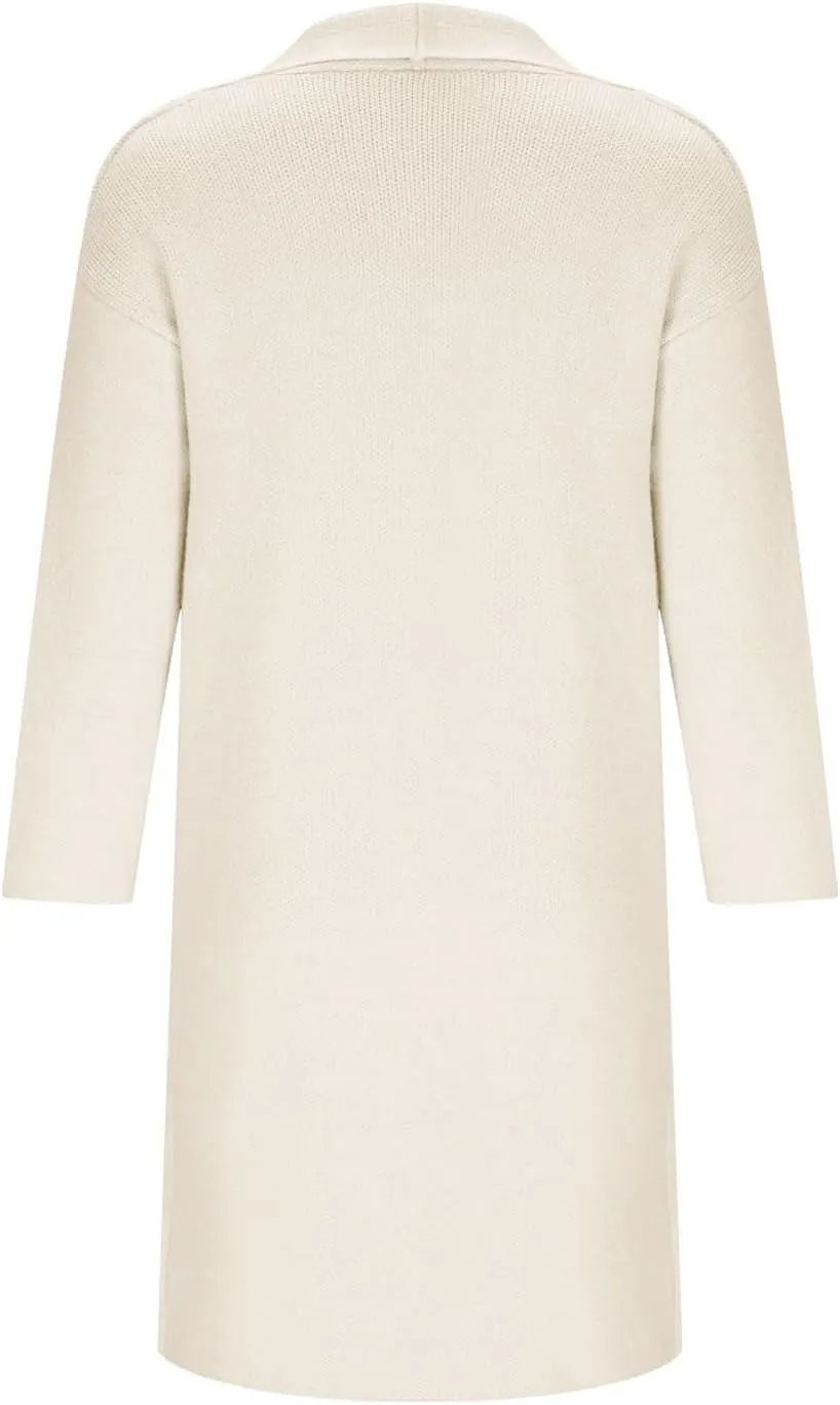 NATHGAM Cashmere Long Cardigans for Women Fleece Open Front Oversized Slouchy Knit Sweaters Heavyweight Chunky Fall Outwear