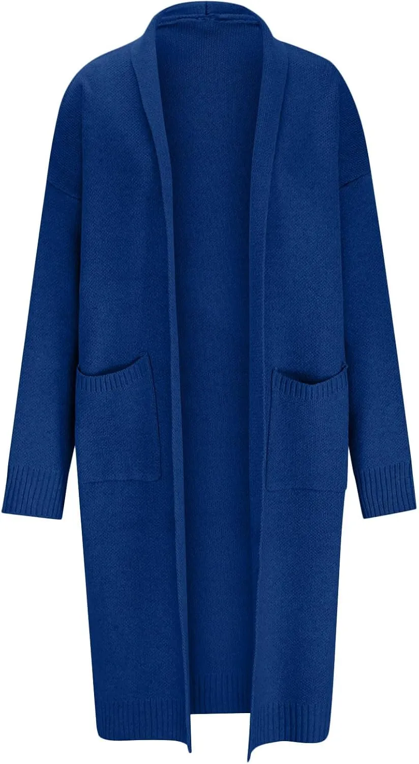 NATHGAM Long Cardigan Sweaters Women Casual Loose Chunky Knit Coats Long Sleeve Oversized Slouchy Open Front Trendy Outwear