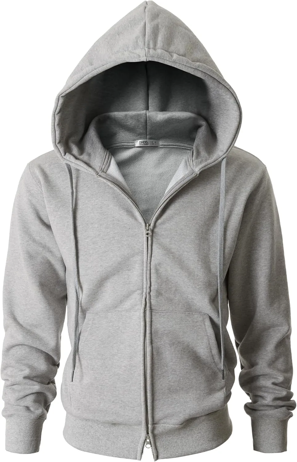 Ohoo Men's Zip Up Hoodie Lightweight Sweatshirt Full Zip Hooded Jacket