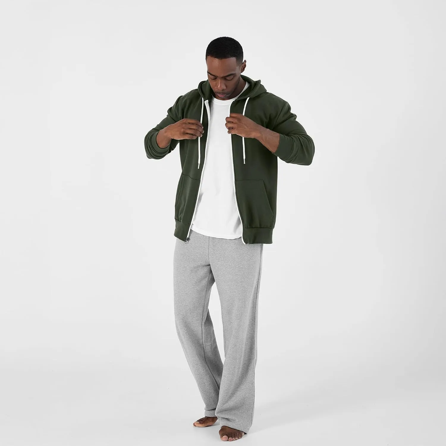 Ohoo Men's Zip Up Hoodie Lightweight Sweatshirt Full Zip Hooded Jacket