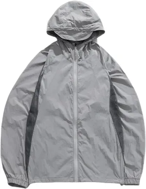 Outdoor Sun Protection Jacket for Men Breathable Mesh Quick-Drying Cooling Jacket Sports Jacket with Brim