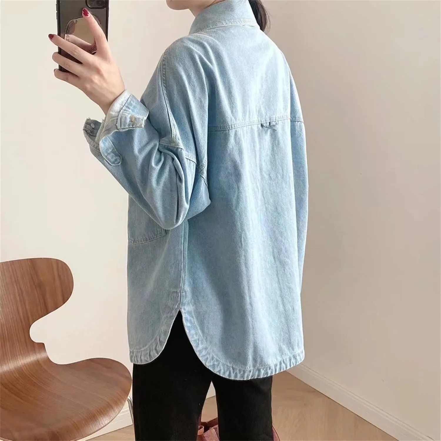 Oversized Denim Jacket Women Jackets for Women Casual Womens Denim Jacket Oversize Boyfriend Jean Jacket Shirt