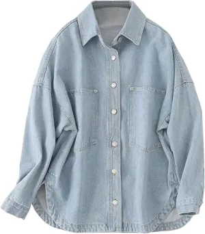 Oversized Denim Jacket Women Jackets for Women Casual Womens Denim Jacket Oversize Boyfriend Jean Jacket Shirt