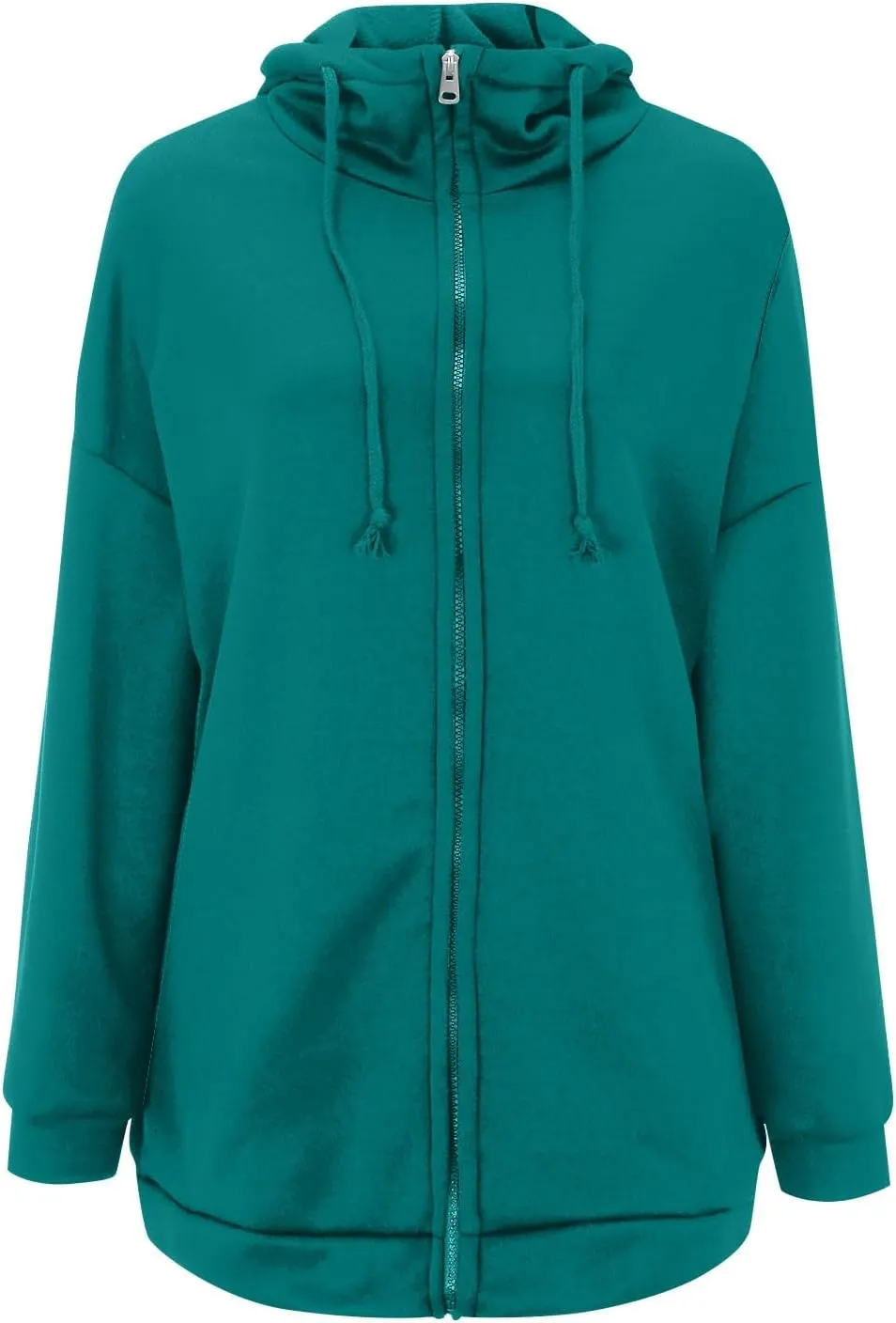 Oversized Zip Up Hoodies for Women Plus Size Long Fleece Jacket Casual Long Sleeve Cute Sweatshirts with Pockets