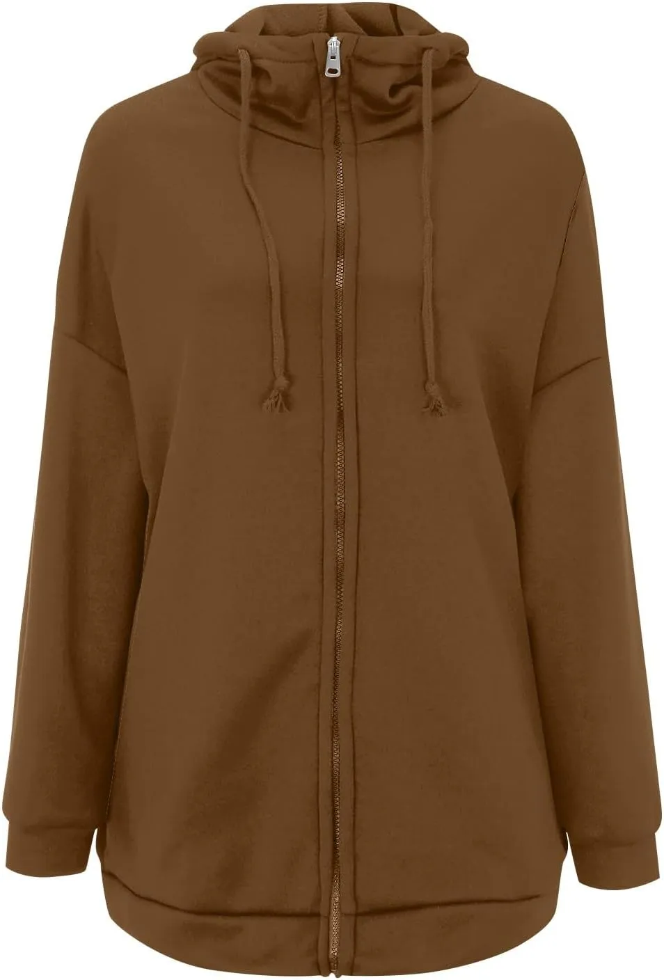 Oversized Zip Up Hoodies for Women Plus Size Long Fleece Jacket Casual Long Sleeve Cute Sweatshirts with Pockets