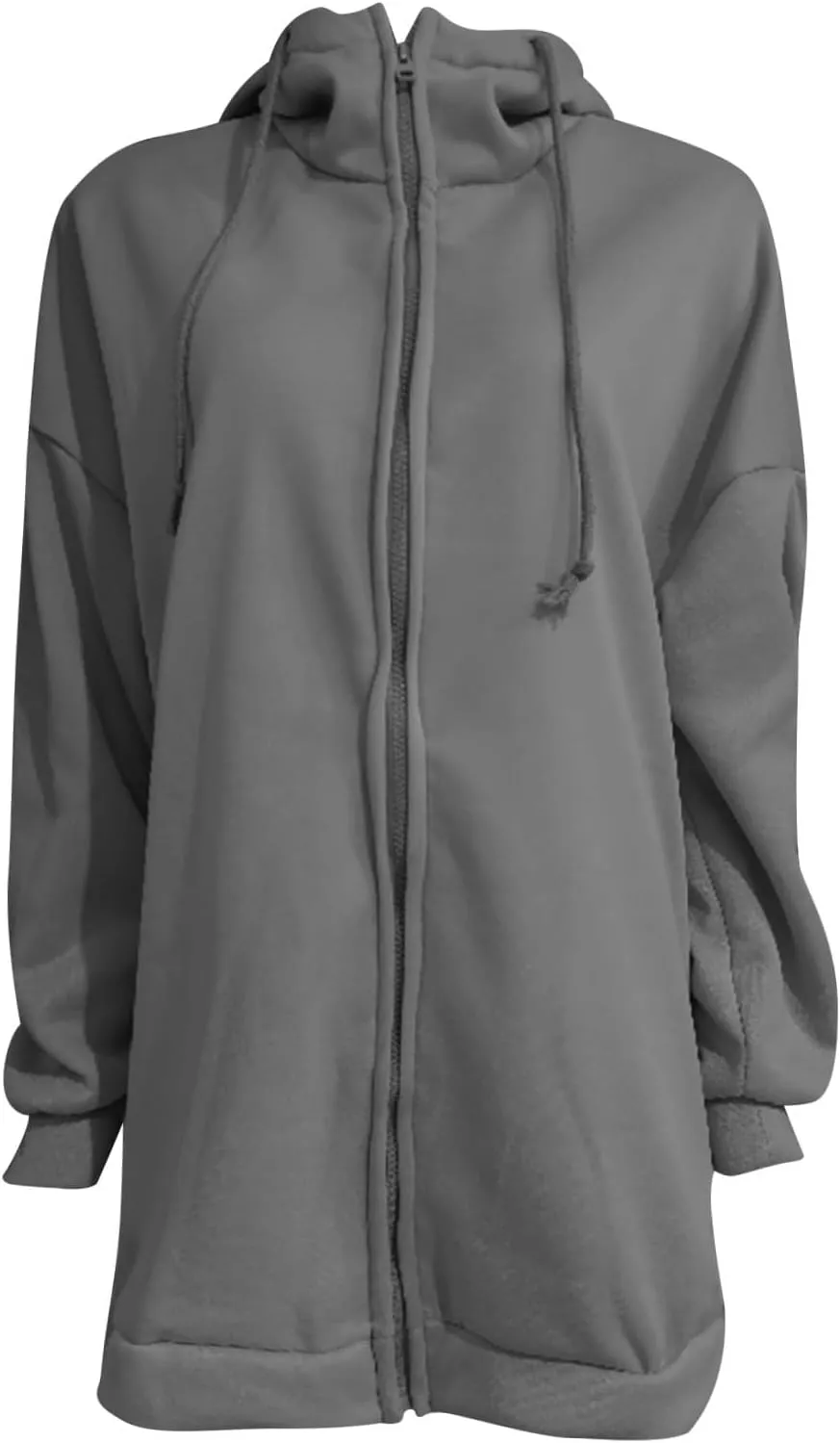 Oversized Zip Up Hoodies for Women Plus Size Long Fleece Jacket Casual Long Sleeve Cute Sweatshirts with Pockets