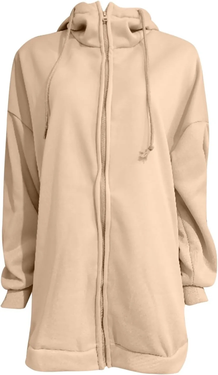 Oversized Zip Up Hoodies for Women Plus Size Long Sleeve Hooded Sweatshirt Casual Fall Long Fleece Jacket with Pockets