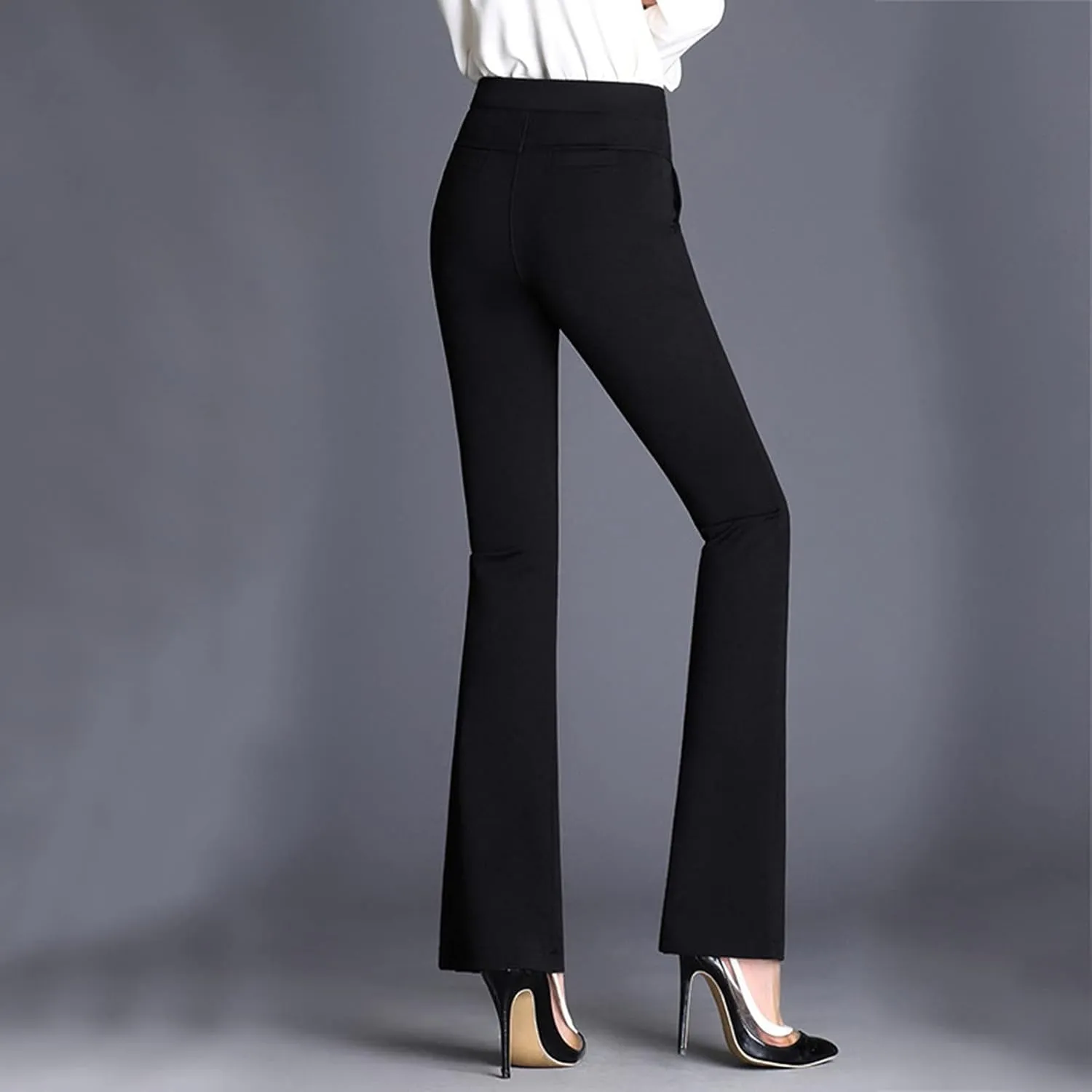 Pants Trousers Women High Waist Leg Work Stretchy Casual Straight Business Slim Fit Pants for Women for Work