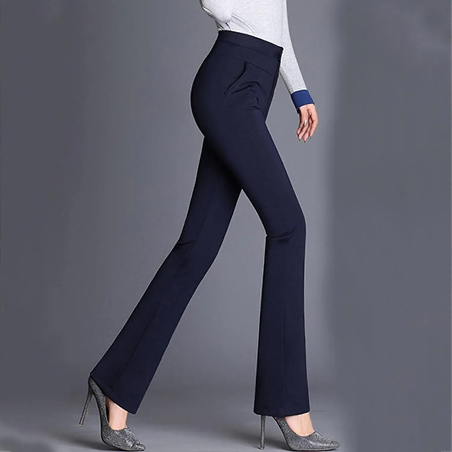 Pants Trousers Women High Waist Leg Work Stretchy Casual Straight Business Slim Fit Pants for Women for Work