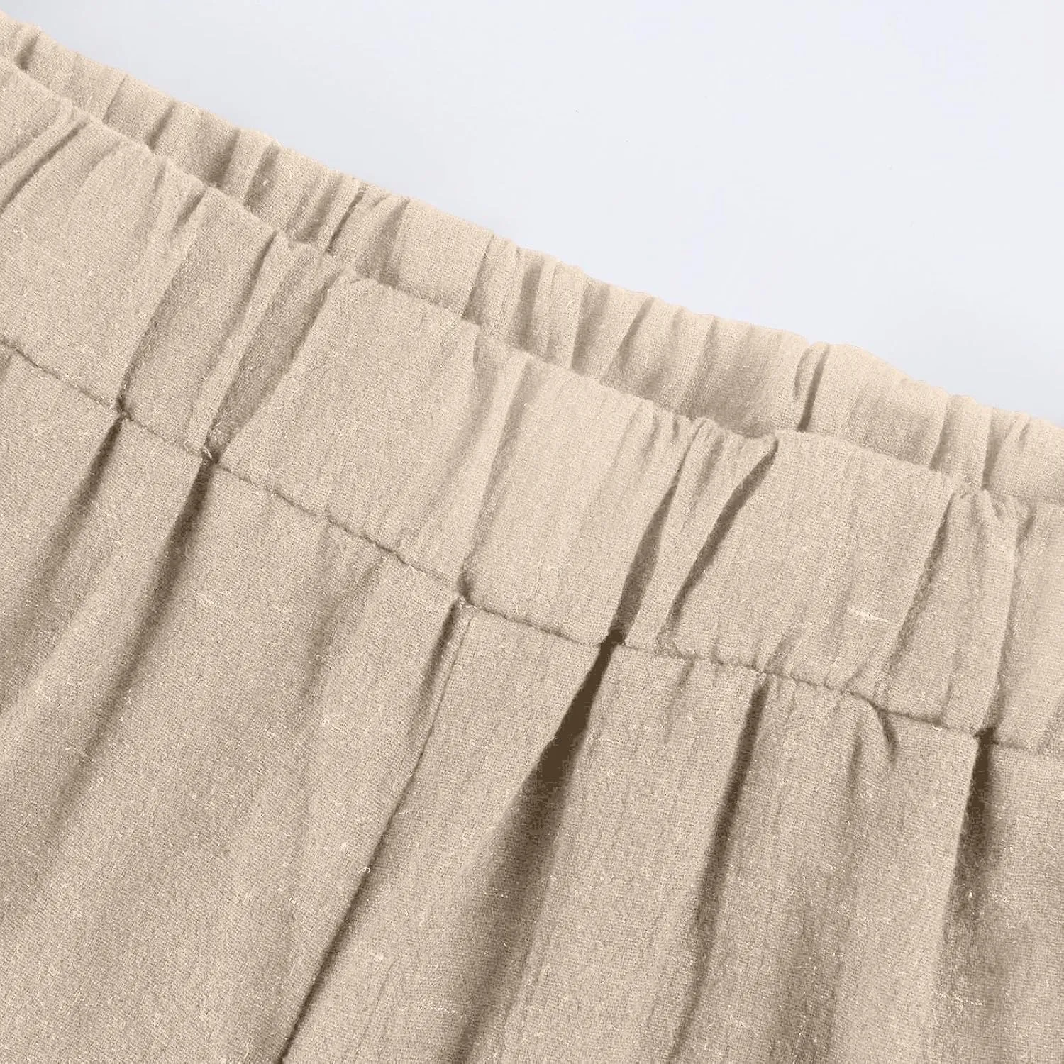 Pedal Pushers for Women Lightweight Summer Linen Capri Pants Casual Loose Elastic Waist Wide Leg Bermuda Shorts 2025