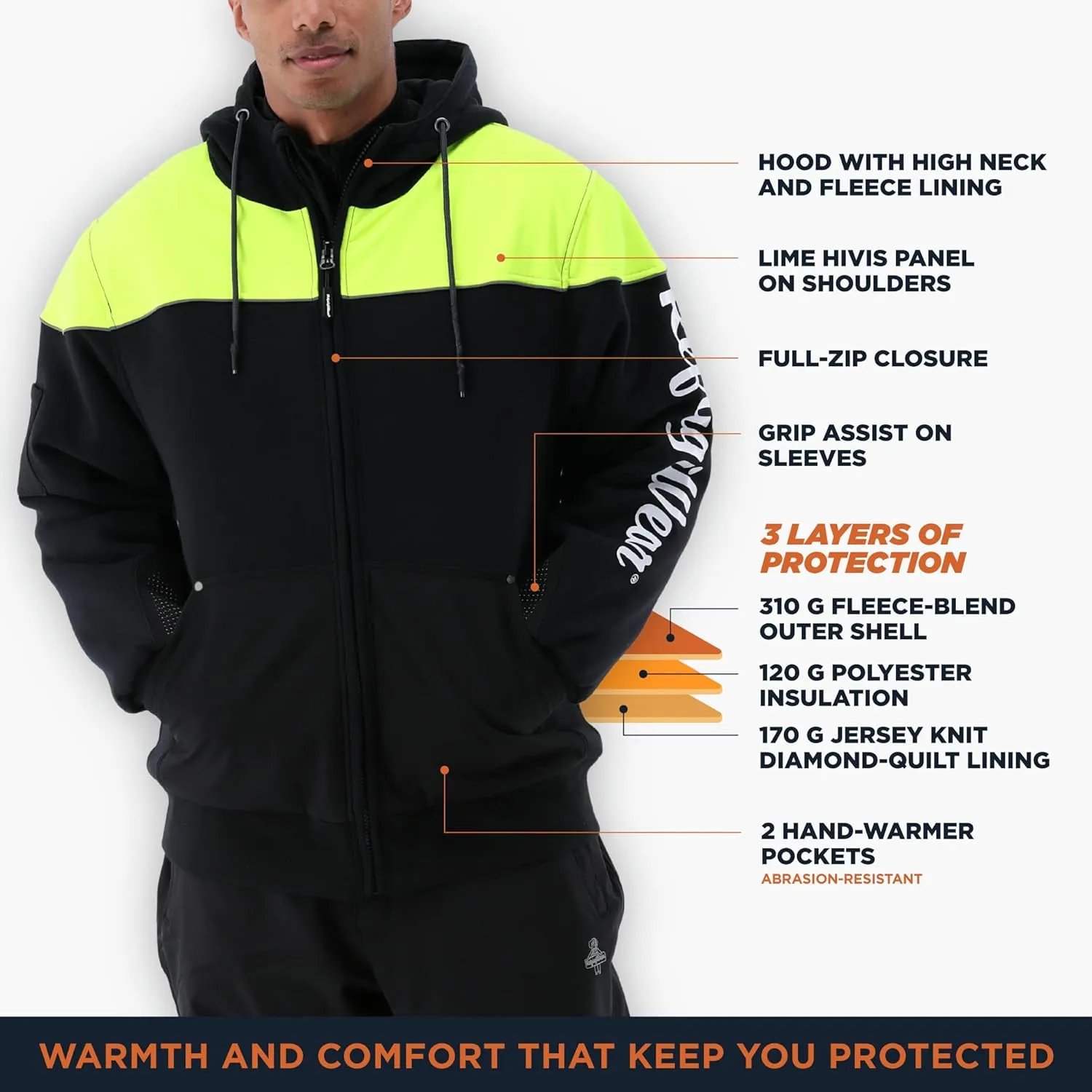 RefrigiWear Freezer Edge Hooded Sweatshirt, Zip-Up Hoodie for Men and Women