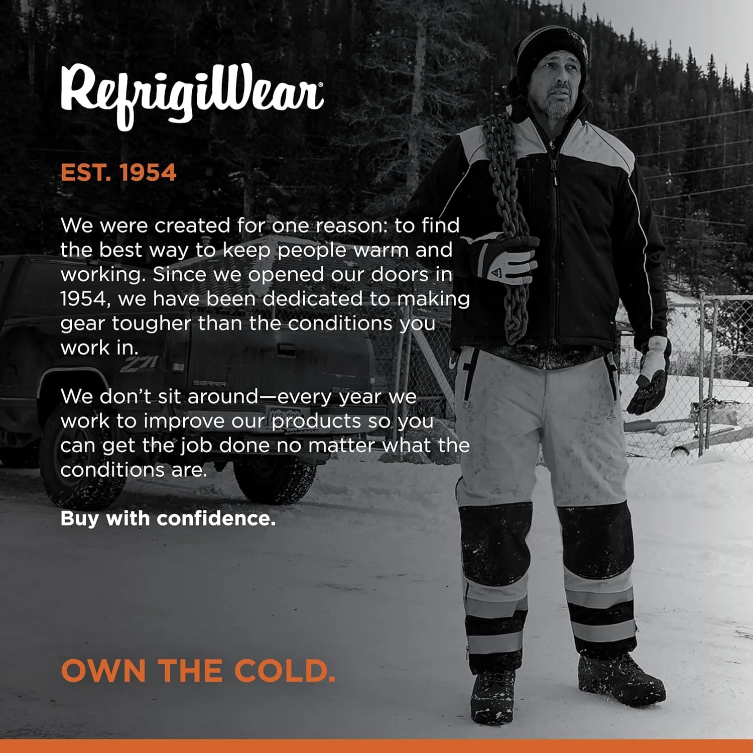RefrigiWear Freezer Edge Hooded Sweatshirt, Zip-Up Hoodie for Men and Women
