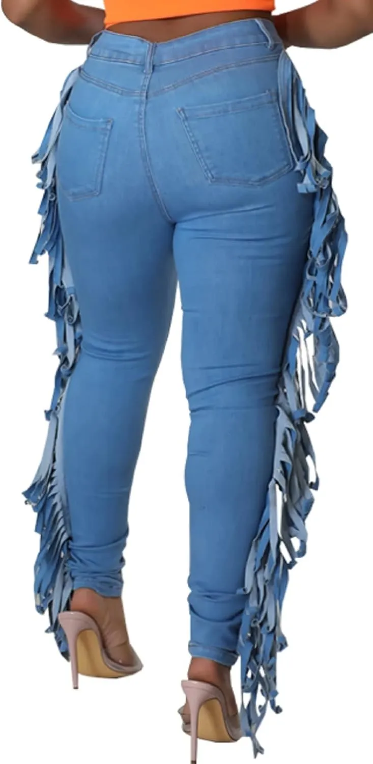 SeNight Women's High Waisted Ripped Jeans Cut Out Destroyed Distressed Denim Pants