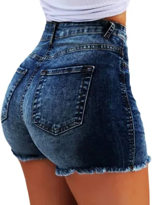 Sexyshine Women's High Waist Distressed Casual Cut Off Ripped Jeans Denim Shorts