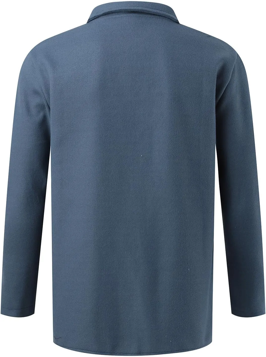 Shirt Jacket For Men Button Down Winter Casual Shirts Solid Long Sleeve Cardigan With Pockets