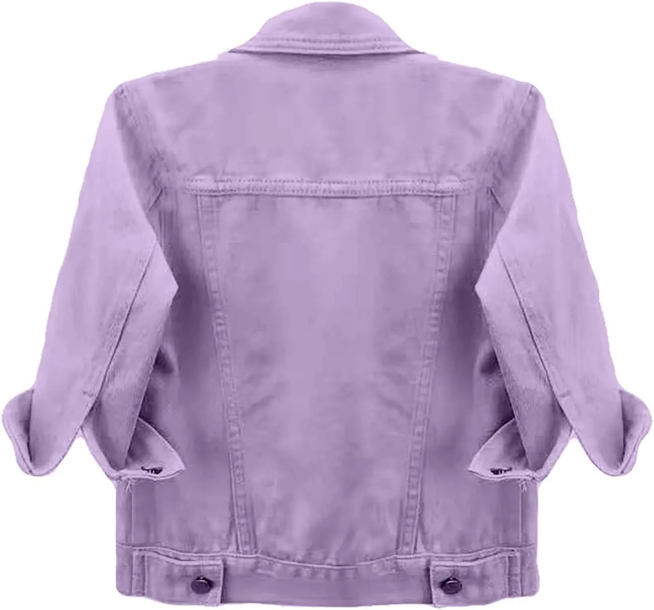 Short Sleeve Denim Jacket for Women 3/4 Sleeve Cropped Light Wash Short Jean Jacket Slim Trucker Coat Denim Tops