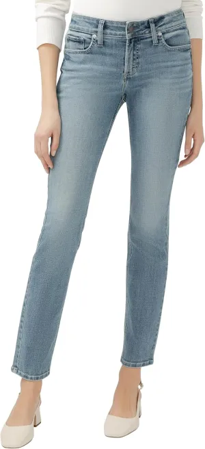 Silver Jeans Co. Women's Elyse Mid Rise Comfort Fit Straight Leg Jeans