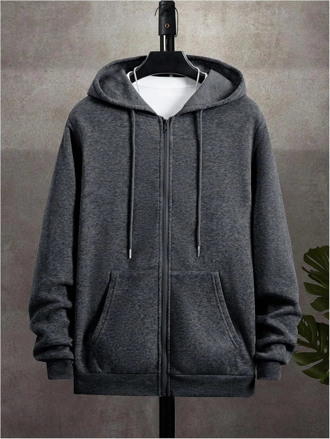 SOLY HUX Men's Hoodies Zip Up Sweatshirt Drawstring Long Sleeve Casual Jacket