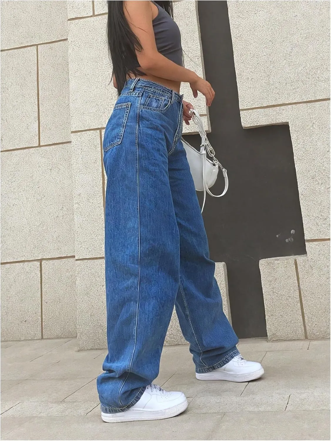 SOLY HUX Women's High Waisted Straight Leg Jeans Loose Fit Dressy Casual Denim Pants