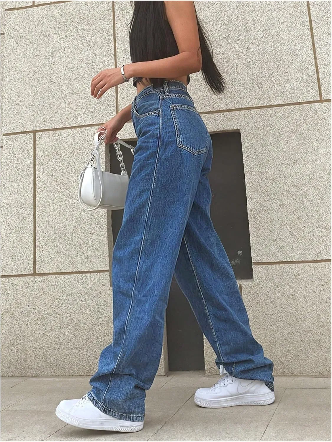 SOLY HUX Women's High Waisted Straight Leg Jeans Loose Fit Dressy Casual Denim Pants