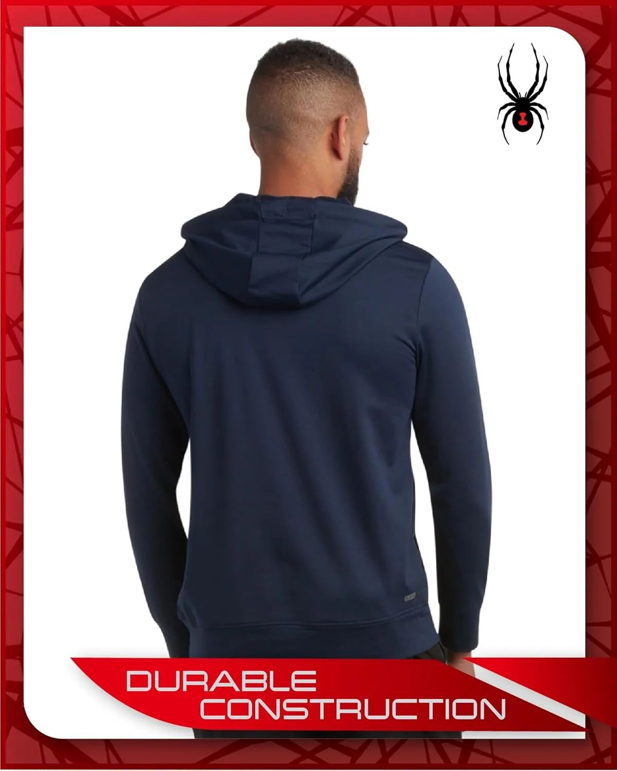 Spyder Men's Pullover Hoodie - Quarter Zip Comfort Fit Hoodie Sweatshirt with Reflective Trim - Active Hoodie for Men (S-XL)