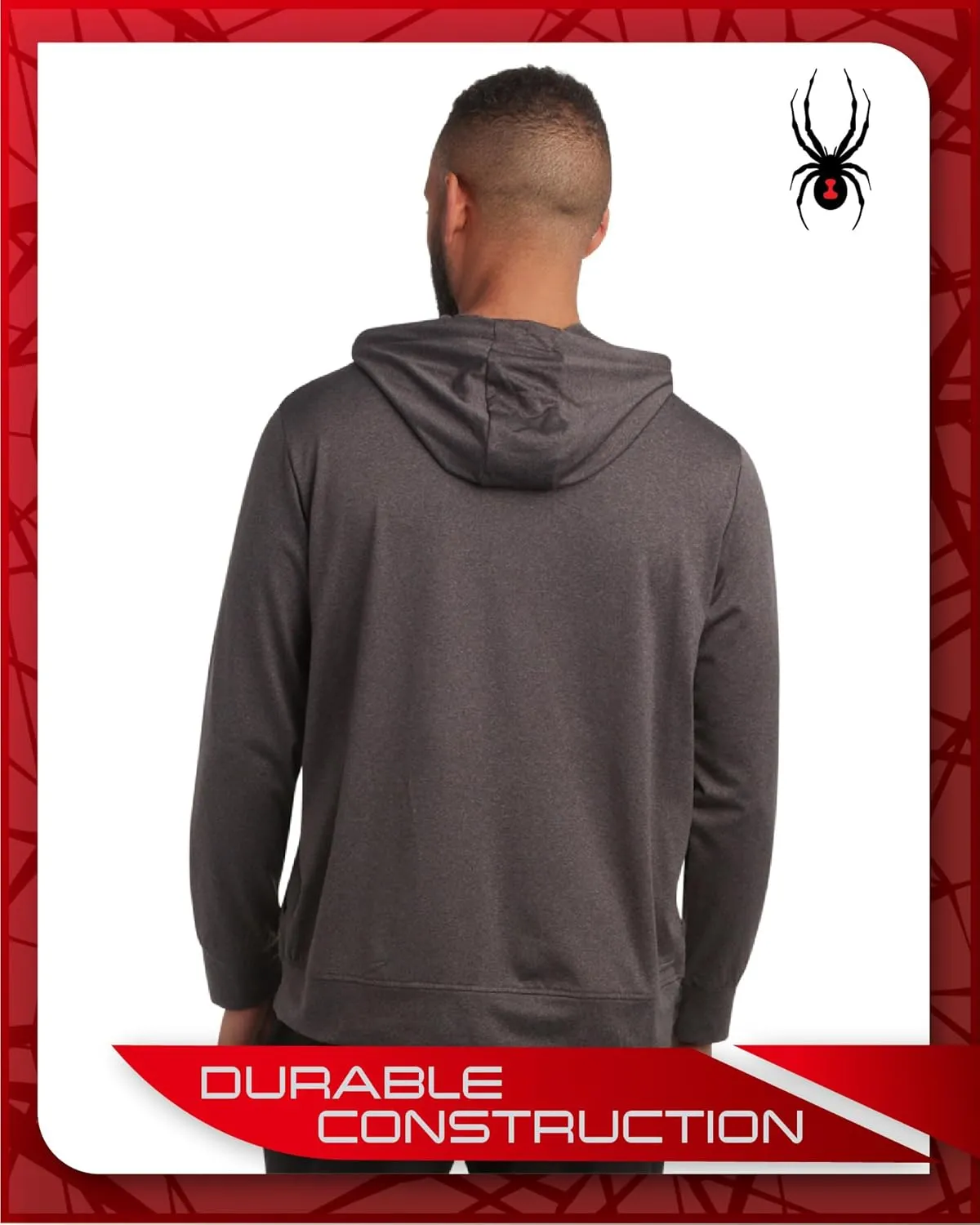 Spyder Men's Pullover Hoodie - Quarter Zip Comfort Fit Hoodie Sweatshirt with Reflective Trim - Active Hoodie for Men (S-XL)