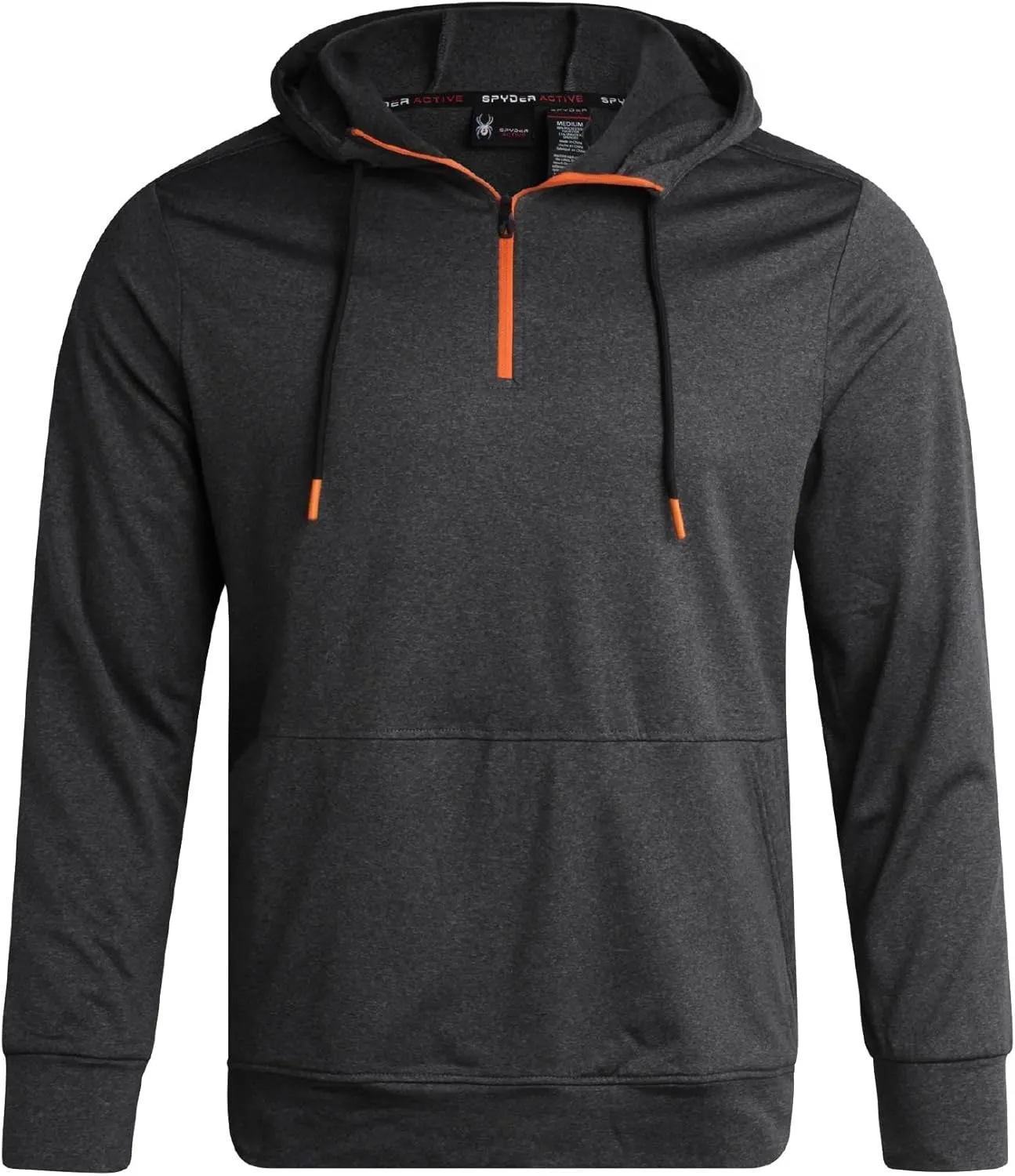 Spyder Men's Pullover Hoodie - Quarter Zip Comfort Fit Hoodie Sweatshirt with Reflective Trim - Active Hoodie for Men (S-XL)