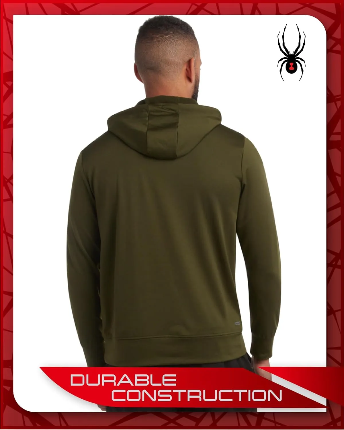 Spyder Men's Pullover Hoodie - Quarter Zip Comfort Fit Hoodie Sweatshirt with Reflective Trim - Active Hoodie for Men (S-XL)