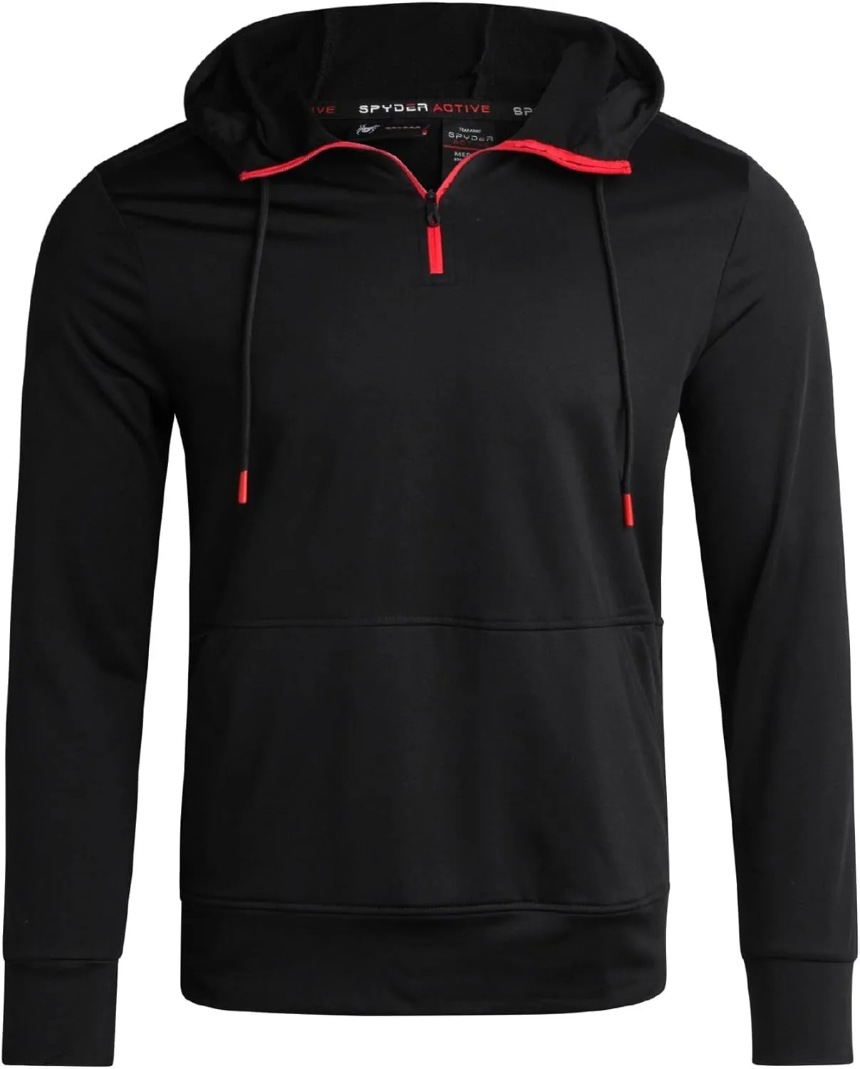Spyder Men's Pullover Hoodie - Quarter Zip Comfort Fit Hoodie Sweatshirt with Reflective Trim - Active Hoodie for Men (S-XL)